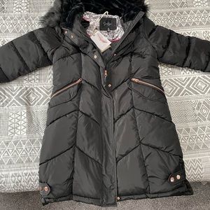 Jessica Simpson Women's Long Puffer Fur Hood Jacket